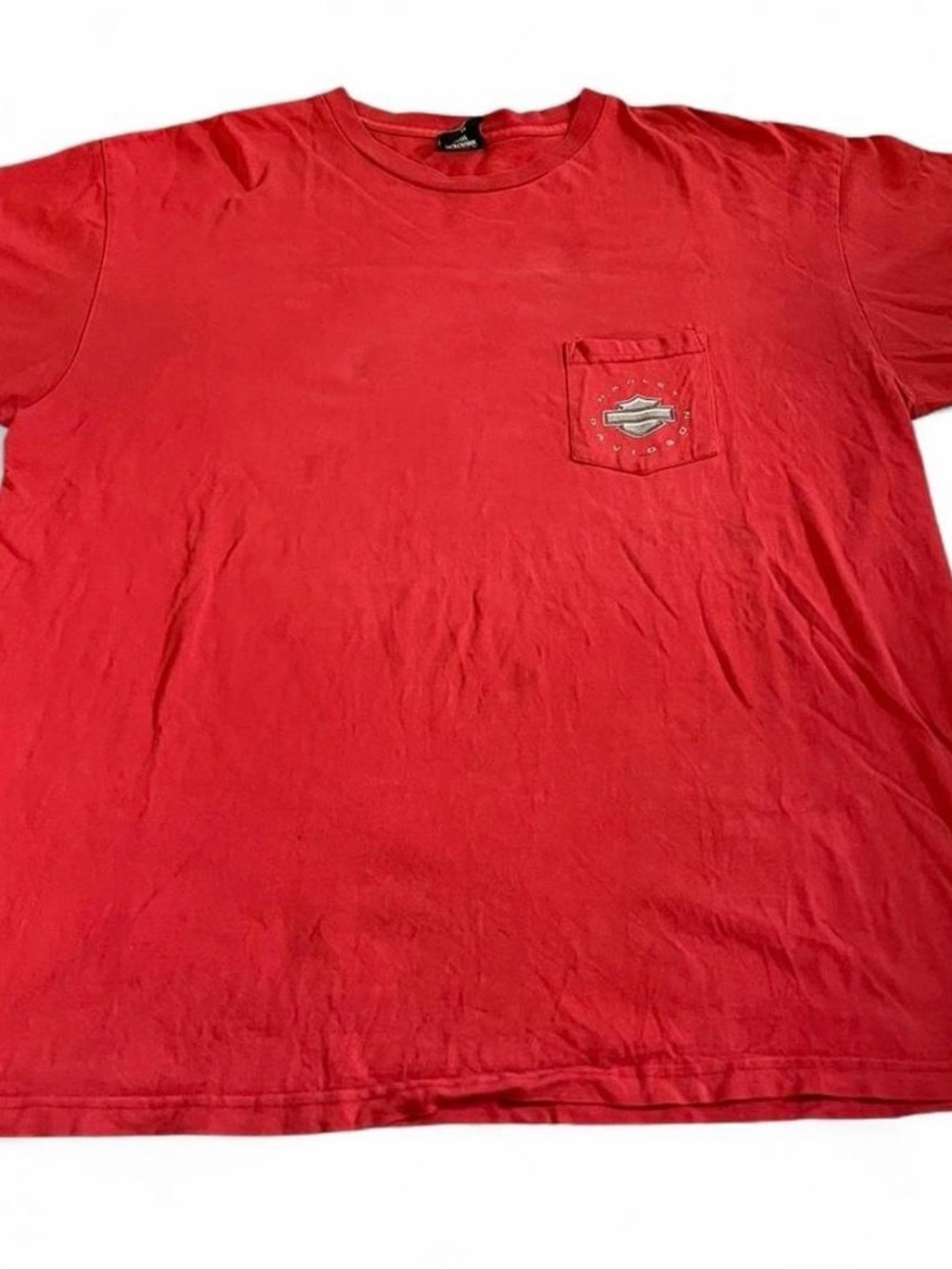Men’s Vintage Harley Davidson Smoky Mountains Dragon Red Pocket Shirt Size 2XL